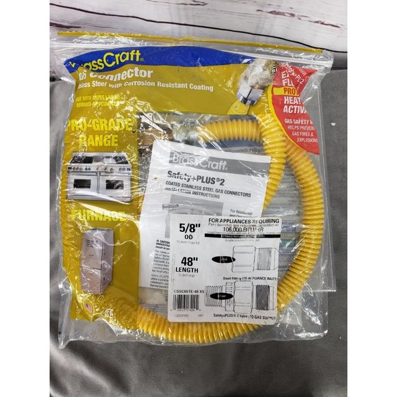 BrassCraft 48-in 1/2-in FIP Inlet x 5/8-in OD Outlet Stainless Steel Gas Connect - Picture 11 of 11